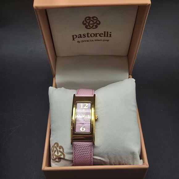 Women's Pastorelli by Invicta Watch Pink Gold Tone Rectangle In Box - Picture 1 of 9